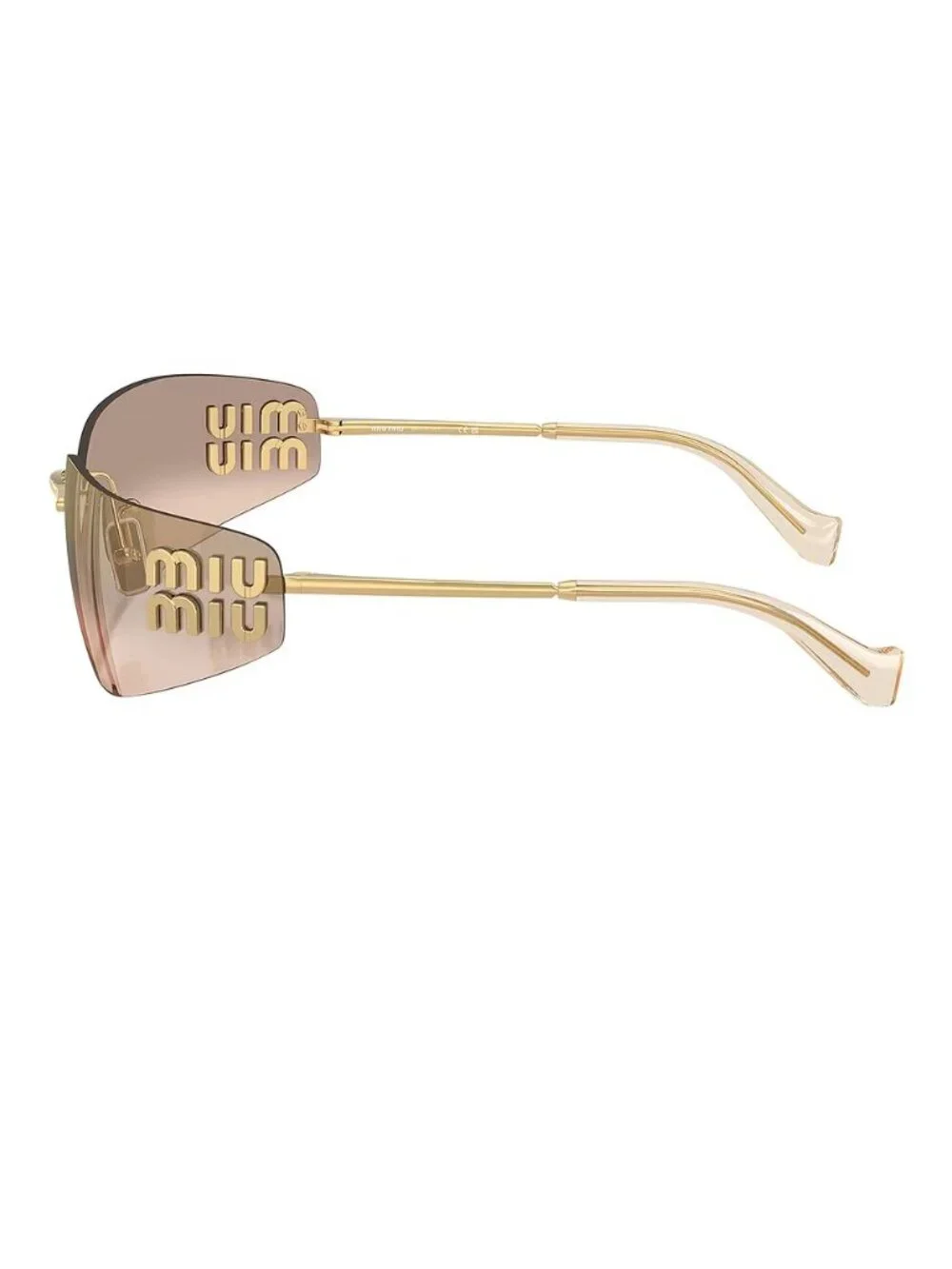 Miu Miu Rectangular Sunglasses in Gold